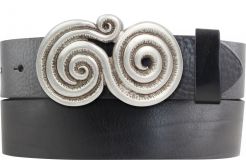 Gürtel aus Vollrindleder mit Looped-Schließe 4,0 cm Schwarz