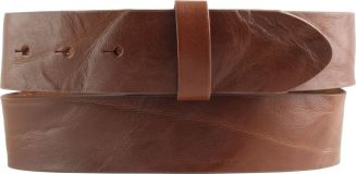 Wechselgürtel aus Vollrindleder im Used-Look ohne Schließe 4,0 cm Cognac