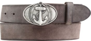 Gürtel aus weichem Vollrindleder mit Anker-Buckle 4,0 cm Braun