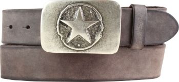 Gürtel aus weichem Vollrindleder mit Stern-Buckle 4,0 cm Braun