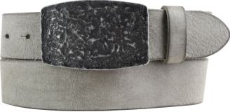 Gürtel aus weichem Vollrindleder mit Buckle 4,0 cm Dunkelgrau