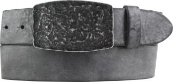 Gürtel aus weichem Vollrindleder mit Buckle 4,0 cm Schwarz