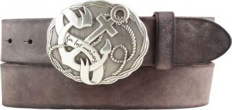 Gürtel aus weichem Vollrindleder mit Anker-Buckle 4,0 cm Braun