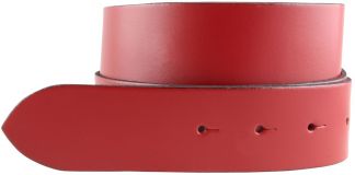 Wechselg�rtel aus Spaltleder ohne Schlie�e 4,0 cm Rot