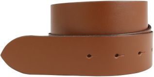 Wechselg�rtel aus Spaltleder ohne Schlie�e 4,0 cm Cognac
