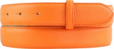 Wechselgürtel mit gemasertem Leder und Steppnaht ohne Schließe 3,0 cm Orange
