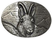 Gürtelschnalle Gams 4,0 cm Altsilber