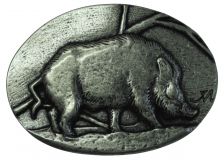 Gürtelschnalle Keiler 4,0 cm Altsilber