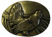 Gürtelschnalle Auerhahn 4,0 cm Altmessing