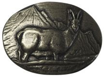 Gürtelschnalle Gams 4,0 cm Altsilber