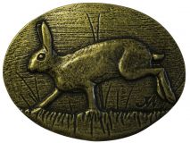 Gürtelschnalle Hase 4,0 cm Altmessing