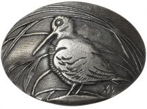 Gürtelschnalle Schnepfe 4,0 cm Altsilber