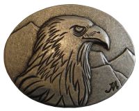 Gürtelschnalle Adler 4,0 cm Altsilber