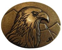 Gürtelschnalle Adler 4,0 cm Altmessing