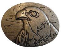 Gürtelschnalle Falke 4,0 cm Altsilber