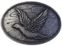 G�rtelschnalle Taube 4,0 cm Altsilber
