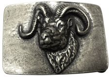G�rtelschnalle Mufflon 4,0 cm Altsilber