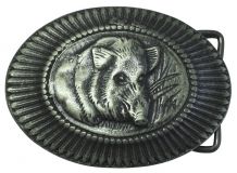 Gürtelschnalle Wildschwein 4,0 cm Silber