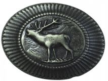 Gürtelschnalle Hirsch 4,0 cm Silber