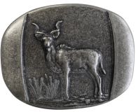 G�rtelschnalle Antilope 4,0 cm Altsilber