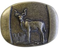 G�rtelschnalle Antilope 4,0 cm Altmessing