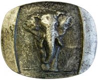 Gürtelschnalle Elefant 4,0 cm Altsilber