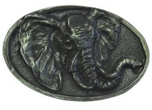 Gürtelschnalle Elefantenkopf 4,0 cm Altsilber