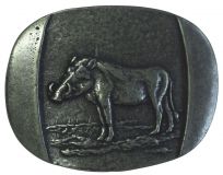 Gürtelschnalle Warzenschwein 4,0 cm Altsilber
