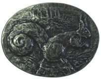 Gürtelschnalle Eichhörnchen 4,0 cm Altsilber