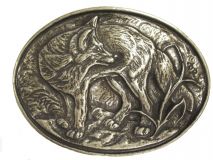 Gürtelschnalle Fuchs 4,0 cm Altsilber