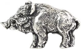 Gürtelschnalle Wildschwein 4,0 cm Altsilber