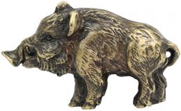Gürtelschnalle Wildschwein 4,0 cm Altmessing
