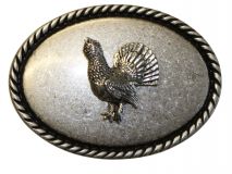 Gürtelschnalle Auerhahn 4,0 cm Silber