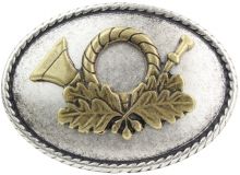 Gürtelschnalle Jagdhorn 4,0 cm bicolor s/g