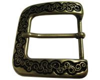 Gürtelschnalle Ornamente 4,0 cm Altmessing