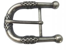 G�rtelschnalle Rauten 4,0 cm Altsilber