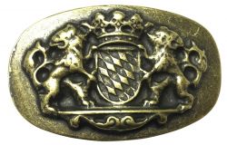 Gürtelschnalle Bayerisches Wappen 4,0 cm Altmessing