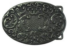G�rtelschnalle Blumen 4,0 cm Altsilber