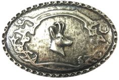 Gürtelschnalle Gams 4,0 cm Silber