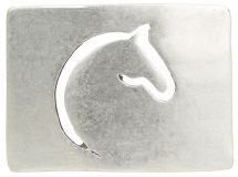 G�rtelschnalle Pferdekopf 4,0 cm Altsilber