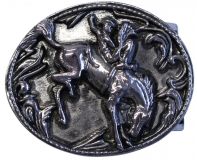 Gürtelschnalle Rodeo 4,0 cm Altsilber