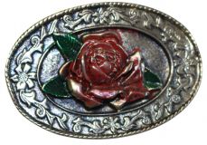 Gürtelschnalle Rose 3,0cm Angebot Altsilber
