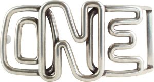 Gürtelschnalle ONE 4,0 cm Silber