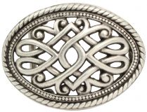 Gürtelschnalle Ornament 4,0 cm Altsilber