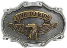 Gürtelschnalle Adler Live to Ride 4,0 cm bicolor s/g