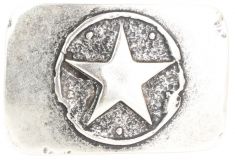 Gürtelschnalle One Star 4,0 cm Altsilber