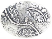 Gürtelschnalle Eicheln 4,0 cm Altsilber