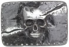 Gürtelschnalle Split Skull 4,0 cm Silber