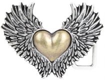 Gürtelschnalle Flying Heart 4,0 cm bicolor s/g