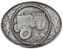 Gürtelschnalle Traktor 4,0 cm Altsilber